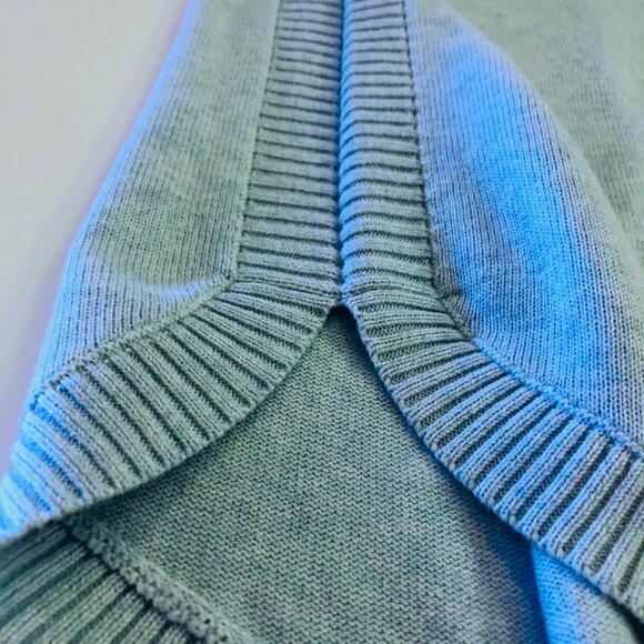 KINROSS 100% Cotton Sweater Iced Aqua Short Sleeve Round Hem Crew Neck Size L - Picture 8 of 14